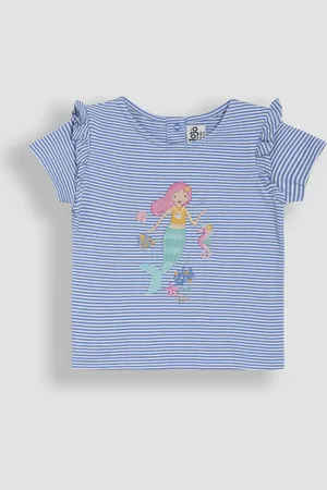 JoJo Maman Bébé Appliqué Frill Shoulder 100% Cotton T-Shirt110116 cm