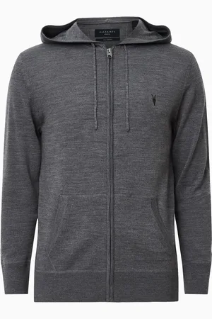 AllSaints Bluza z kapturem AllSaints Mode z wełny merino zapinana na zamekX-Small-Small