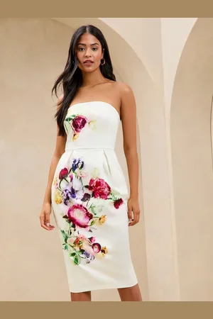 Lipsy London Premium Floral Bandeau Bodycon Midi Dress42