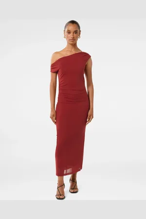 Forever New Anais Petite Twist Shoulder Mesh Midi Dress42