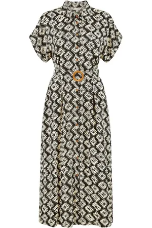 Yumi Viscose Midi Shirt Dress With Matching Belt42