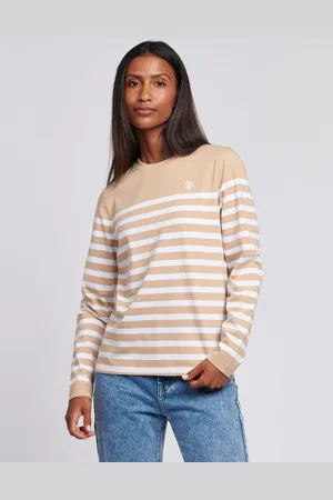 U.S. Polo Assn. U. S. Polo Assn. Womens Stripe Long Sleeve 100% Cotton T-ShirtM