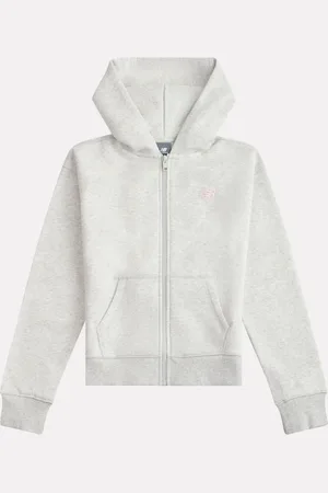 New Balance Small Girls Brush Back Logo Zip Hoodie14
