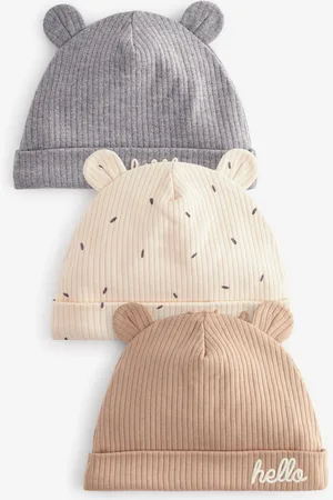 Next Beanie Jersey Baby Hats 3 Pack (0-12mths)Do 3 miesięcy (50