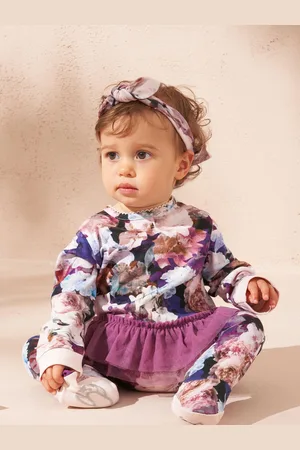 Angel & Rocket Fleur Multi Floral Tutu Babygrow and Headband Set6