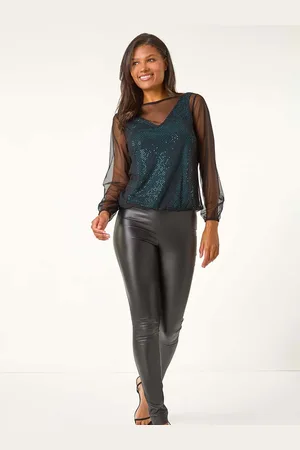 Roman Mesh Overlay Sparkle Top44