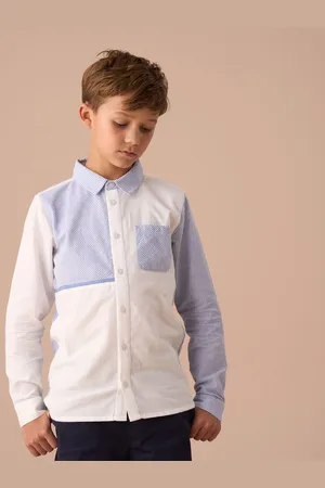 Angel & Rocket Hank Textured Stripe Block 100% Cotton Shirt10 lat (140 cm)