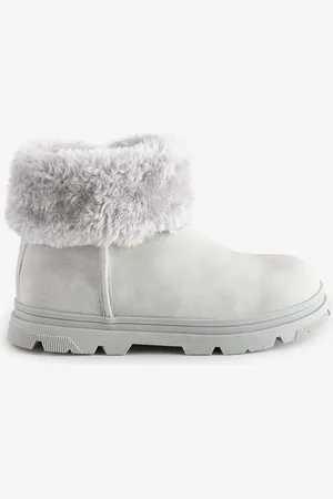 Schuh Grey Cherry Fur Cuff BootsEU 35 (UK 2)