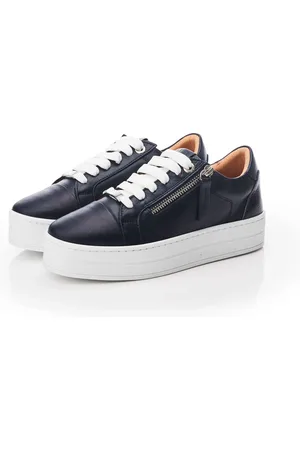 Moda In Pelle Abbiy Chunky Slab Sole Side Zip Lace Up TrainersEU 41 (UK 8)