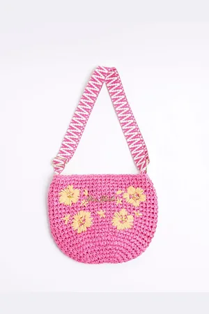 River Island Girls Floral Raffia Cross-Body BagJeden
