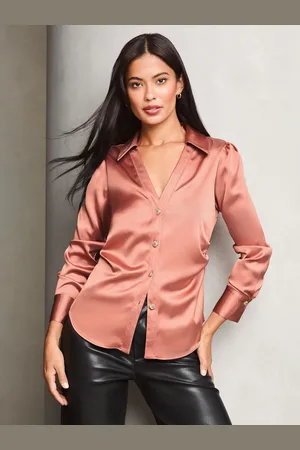 Lipsy London Ruched Side Satin Button Through ShirtEU 34 (UK 6)