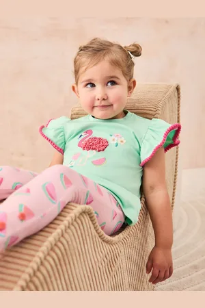 JoJo Maman Bébé Flamingo Appliqué T-Shirt & Leggings Set 2 Piece110116 cm