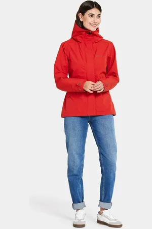 Didriksons Womens Red Silja Waterproof Jacket36