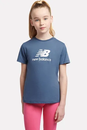New Balance Girls 100% Cotton Stacked Logo T-Shirt140146 cm