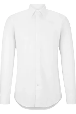 HUGO BOSS Slim-Fit Stretch Poplin 100% Cotton Oxford Shirt43cm R (UK 17 R)