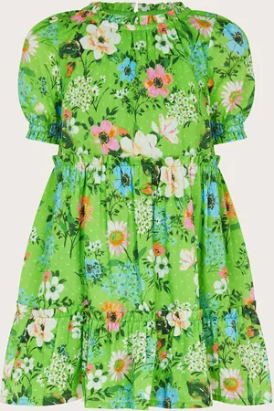Monsoon Puff Sleeve Floral Print 100% Cotton Dress10 lat (140 cm)