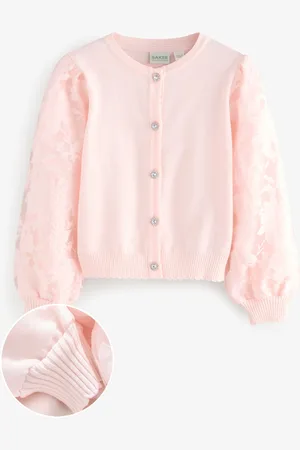 Ted Baker Kardigan dzianinowy z kwiatowymi rękawami z siateczki104110 cm