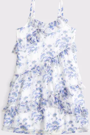 Abercrombie & Fitch Ruffle Strappy Chiffon Mini Dress122128 cm