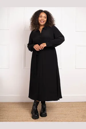 Live Unlimited London Petite Button Through Belted Shirt Dress50