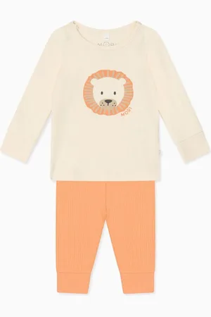 Mori Cream Lion Print Bamboo Pyjamas Set 2 Piece8692 cm