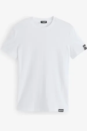 Dsquared2 Underwear Short Sleeve Stretch Cotton White Jersey Badge Logo T-ShirtXL