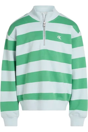 Calvin Klein Stripe Quarter Zip 100% Cotton Sweatshirt12 lat (152 cm)