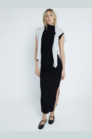 River Island 2 Piece Set 100% Cotton Ribbed Roll Neck and Midi Skirt38