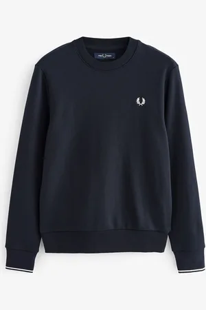 Fred Perry Navy Crew Neck 100% Cotton SweatshirtM