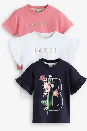 Ted Baker Frill Shoulder 100% Cotton T-Shirts 3 Pack104110 cm