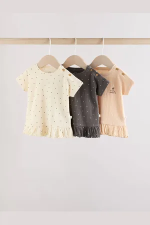 Next Baby Jersey Short Sleeve Peplum Tops 3 Pack6874 cm