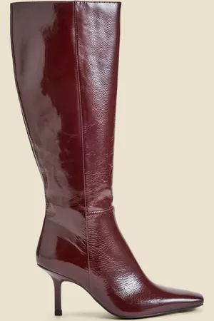 Sosandar Leather Square Toe Mid Heel Knee High BootsEU 40 (UK 7)