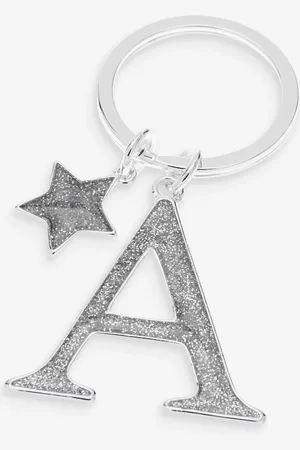 Next Glitter Initial KeyringL