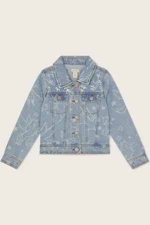 Monsoon Unicorn Rhinestone 100% Cotton Denim Jacket146152 cm