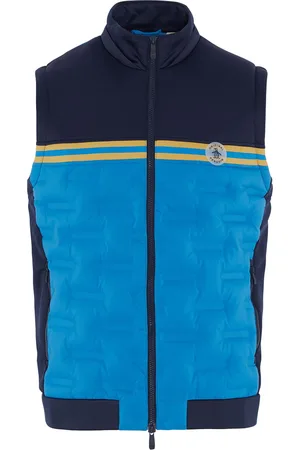 Original Penguin Mens Blue Insulated Mixed Media 80s Primalot Block VestM