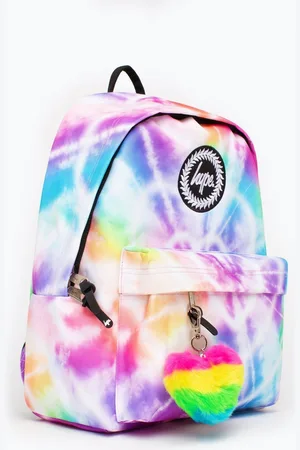 Hype . Girls Pink Rainbow Heart Tie Dye Iconic BackpackJeden