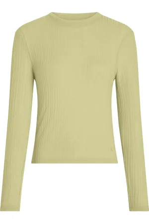 Calvin Klein Slim Semi Sheer Ribbed Long Sleeve TopXS