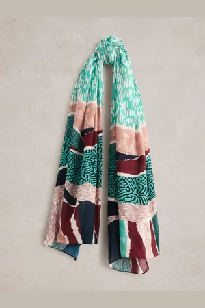 White Stuff Abstract Patchwork ScarfJeden