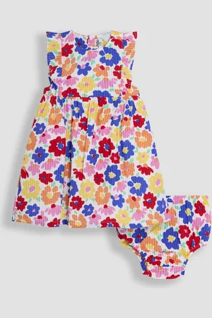 JoJo Maman Bébé Floral Frill Shoulder Summer Dress98104 cm