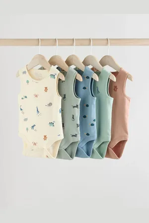 Next Baby 100% Cotton Vest Bodysuits 5 Pack8086 cm