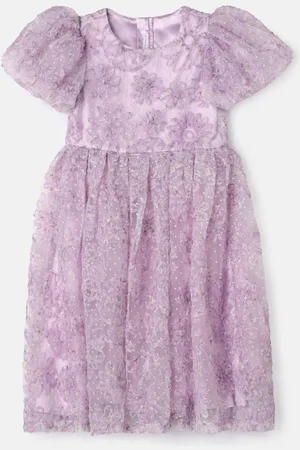 Angel & Rocket Ines Purple Embellished Puff Sleeve Dress7 lat (122 cm)