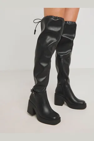 Simply Be Over The Knee Platform Heeled Stretch Boots In Extra Wide FitEU 40 (UK 7)