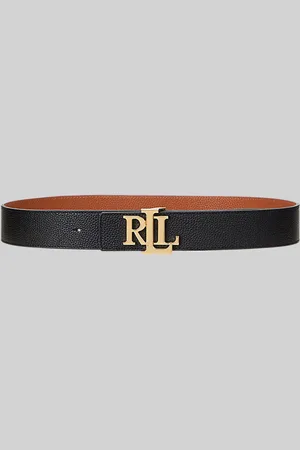 Ralph Lauren Reversible Pebbled Black Leather Wide BeltXS