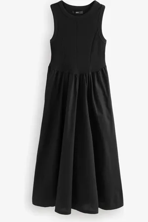 Next Woven Jersey Mix Sleeveless Racer Ribbed Midi Dress38