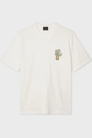 Paul Smith Regular Fit Graphic 100% Organic Cotton White T-ShirtM