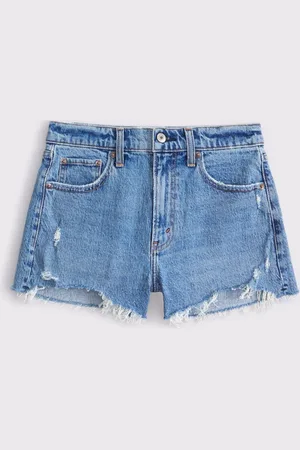 Abercrombie & Fitch High Rise Mom Denim Shorts With Destroy40
