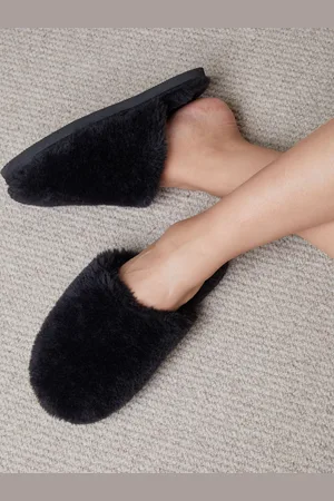 Threadbare Faux Fur Mule SlippersUK 3