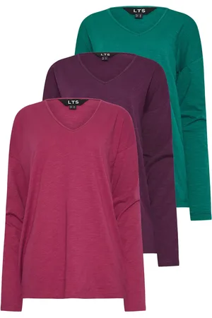 Long Tall Sally Long Sleeve 100% Cotton T-Shirts 3 Pack48 Wysoki