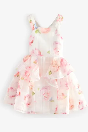 Ted Baker Floral Burnout Cross Back White Dress158164 cm