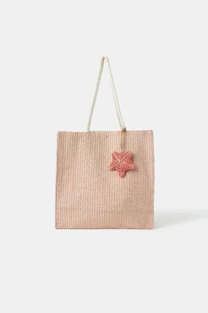 Accessorize Metallic Woven Starfish Shopper BagJeden