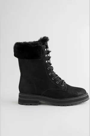 Next Forever Comfort Faux Fur Collared Lace-Up BootsEU 38 (UK 5)